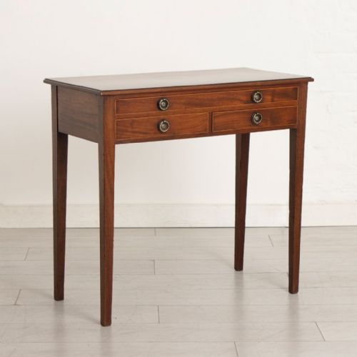 georgian mahogany side table with boxwood stringing c1780 - CATEGORY: ANTIQUE TABLES - DATED GEORGIAN