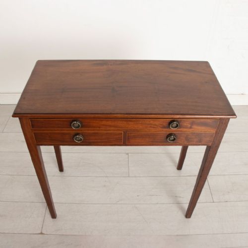 GEORGIAN MAHOGANY SIDE TABLE WITH BOXWOOD STRINGING C1780 - ADDITIONAL PHOTO 3