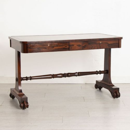REGENCY ROSEWOOD TWO DRAWER LIBRARY TABLE C1820 - ADDITIONAL PHOTO 7