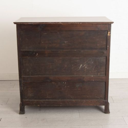 EDWARDIAN MAHOGANY CHEST OF DRAWERS WITH SATINWOOD CROSSBANDING BRASS RING DROP HANDLES C1900 - ADDITIONAL PHOTO 4