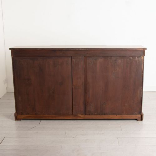 VICTORIAN WALNUT BREAKFRONT OPEN BOOKCASE WITH MARQUETRY BOXWOOD INLAY BRASS MOUNTS C1880 - ADDITIONAL PHOTO 4