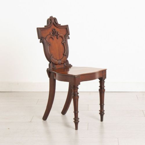 VICTORIAN COUNTRY HOUSE MAHOGANY HALL CHAIR - ADDITIONAL PHOTO 1