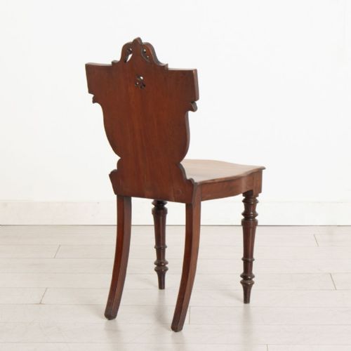 VICTORIAN COUNTRY HOUSE MAHOGANY HALL CHAIR - ADDITIONAL PHOTO 4