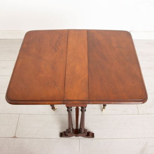 VICTORIAN MAHOGANY SUTHERLAND DROP LEAF SIDE TABLE - ADDITIONAL PHOTO 2