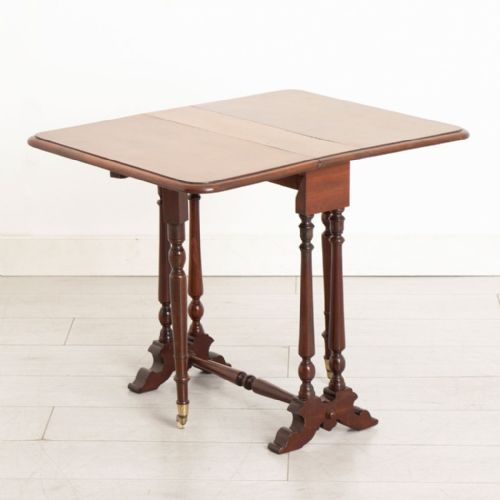 VICTORIAN MAHOGANY SUTHERLAND DROP LEAF SIDE TABLE - ADDITIONAL PHOTO 3