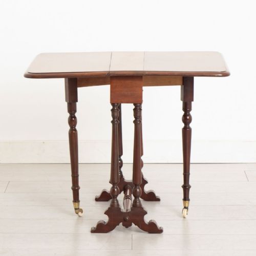 VICTORIAN MAHOGANY SUTHERLAND DROP LEAF SIDE TABLE - ADDITIONAL PHOTO 4