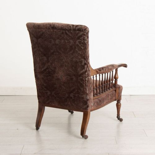 ANTIQUE MAHOGANY ARMCHAIR BY GEORGE JACK FOR MORRIS CO C1890 - ADDITIONAL PHOTO 1