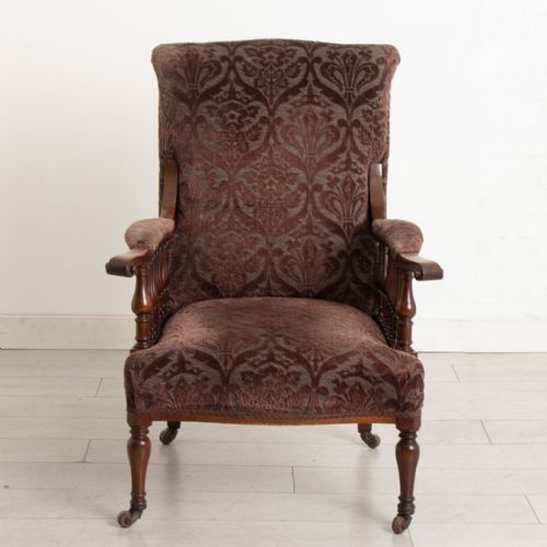 ANTIQUE MAHOGANY ARMCHAIR BY GEORGE JACK FOR MORRIS CO C1890 - ADDITIONAL PHOTO 2