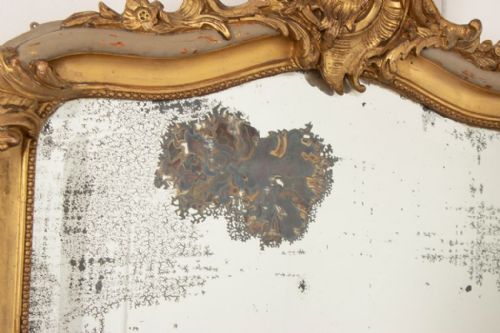 FRENCH CRESTED OVERMANTLE MIRROR C18801900 - ADDITIONAL PHOTO 1
