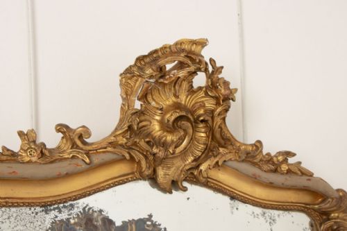 FRENCH CRESTED OVERMANTLE MIRROR C18801900 - ADDITIONAL PHOTO 2