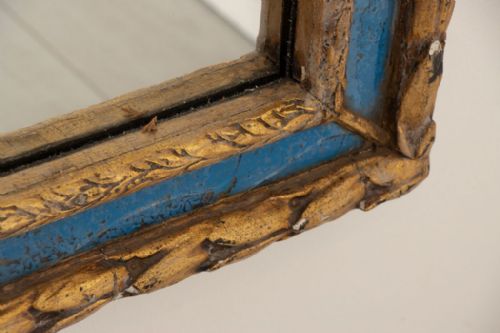EARLY 19TH CENTURY ITALIAN GILTWOOD BLUE GLASS FRAME MIRROR - ADDITIONAL PHOTO 2