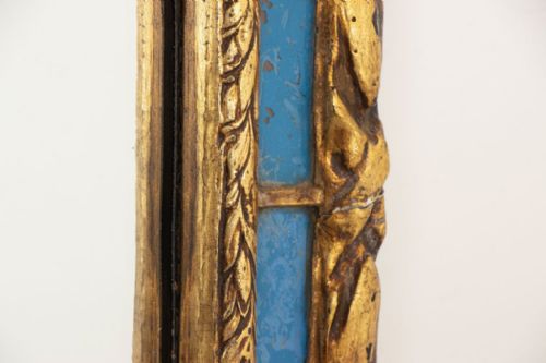 EARLY 19TH CENTURY ITALIAN GILTWOOD BLUE GLASS FRAME MIRROR - ADDITIONAL PHOTO 3