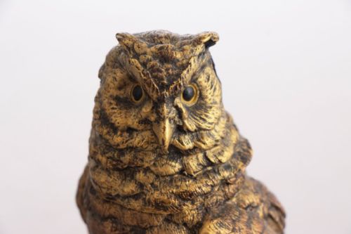 VIENNA COLDPAINTED BRONZE OWL ON FEATHER INK STAND BY FRANZ BERGMAN C19001920 - ADDITIONAL PHOTO 4