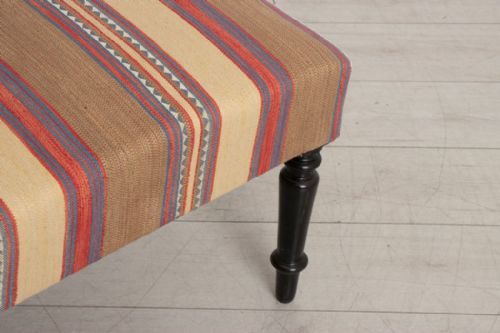 19TH CENTURY FRENCH FOOTSTOOL IN ANDREW MARTIN FABRIC - ADDITIONAL PHOTO 2