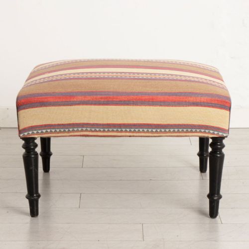 19TH CENTURY FRENCH FOOTSTOOL IN ANDREW MARTIN FABRIC - ADDITIONAL PHOTO 5