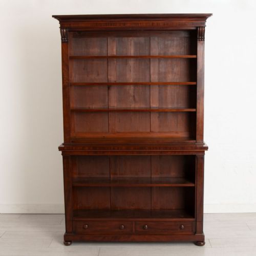 ANTIQUE VICTORIAN MAHOGANY OPEN BOOKCASE C1860 - ADDITIONAL PHOTO 1