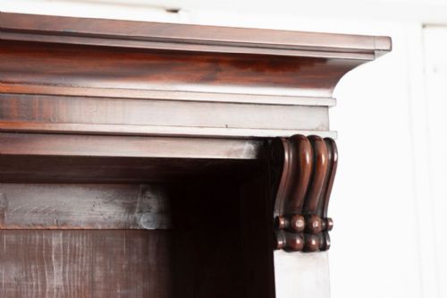 ANTIQUE VICTORIAN MAHOGANY OPEN BOOKCASE C1860 - ADDITIONAL PHOTO 2