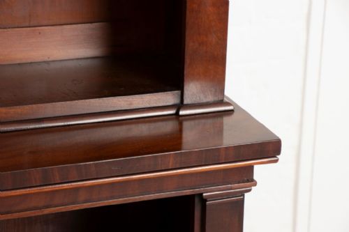ANTIQUE VICTORIAN MAHOGANY OPEN BOOKCASE C1860 - ADDITIONAL PHOTO 4