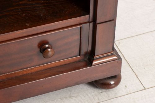 ANTIQUE VICTORIAN MAHOGANY OPEN BOOKCASE C1860 - ADDITIONAL PHOTO 5