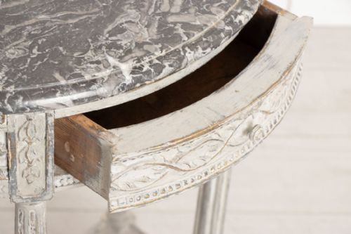 19TH CENTURY PAINTED FRENCH CONSOLE TABLE WITH MARBLE TOP - ADDITIONAL PHOTO 2