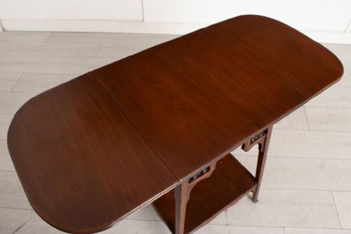 ANGLOMORESQUE MAHOGANY OCCASIONAL TABLE WITH DROP FLAPS BY LIBERTY CO C1890 - ADDITIONAL PHOTO 3