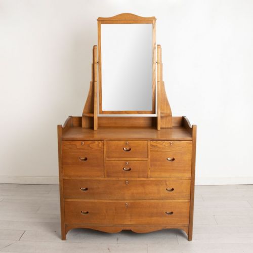 ARTS CRAFTS OAK DRESSING CHEST BY GEORGE WALTON - ADDITIONAL PHOTO 1