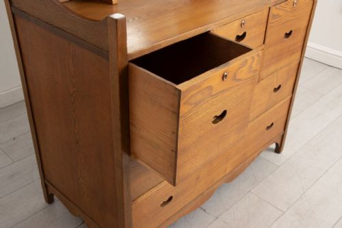 ARTS CRAFTS OAK DRESSING CHEST BY GEORGE WALTON - ADDITIONAL PHOTO 5