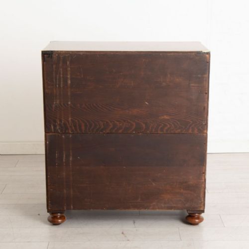 ANTIQUE MILITARY CAMPAIGN CHEST OF DRAWERS IN MAHOGANY WITH BRASS FITTINGS C1900 - ADDITIONAL PHOTO 4