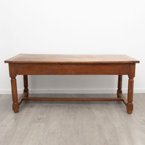 19TH CENTURY FRENCH CHERRYWOOD DINING TABLE ON TURNED LEGS - ADDITIONAL PHOTO 1