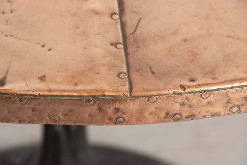 COPPER TOP DRINKS TABLE WITH CAST IRON BASE C1910 - ADDITIONAL PHOTO 2