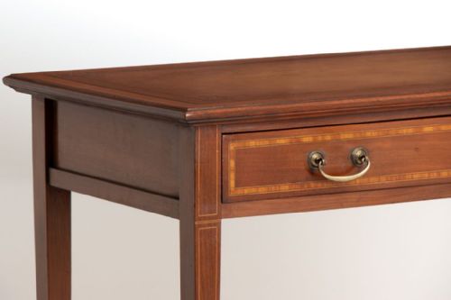 EDWARDIAN INLAID MAHOGANY WRITING TABLE WITH SATINWOOD BOXWOOD INLAY C1900 - ADDITIONAL PHOTO 1