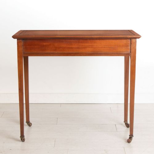 EDWARDIAN INLAID MAHOGANY WRITING TABLE WITH SATINWOOD BOXWOOD INLAY C1900 - ADDITIONAL PHOTO 2