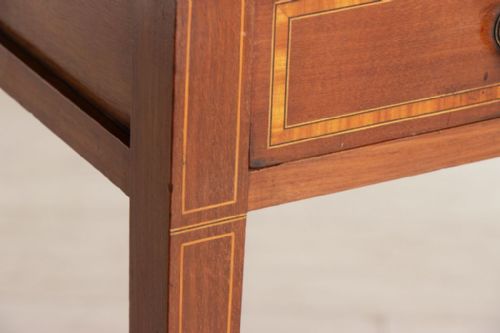 EDWARDIAN INLAID MAHOGANY WRITING TABLE WITH SATINWOOD BOXWOOD INLAY C1900 - ADDITIONAL PHOTO 7
