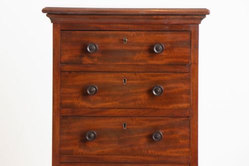 VICTORIAN MAHOGANY COLLECTOR'S CHEST WITH 7 DRAWERS ORIGINAL CHUBB LOCKS C1870 - ADDITIONAL PHOTO 1