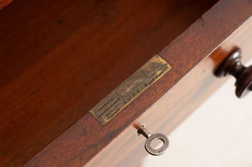 VICTORIAN MAHOGANY COLLECTOR'S CHEST WITH 7 DRAWERS ORIGINAL CHUBB LOCKS C1870 - ADDITIONAL PHOTO 7