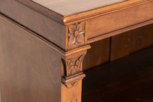 VICTORIAN WALNUT OPEN BOOKCASE WITH 3 ADJUSTABLE SHELVES C1880 - ADDITIONAL PHOTO 1