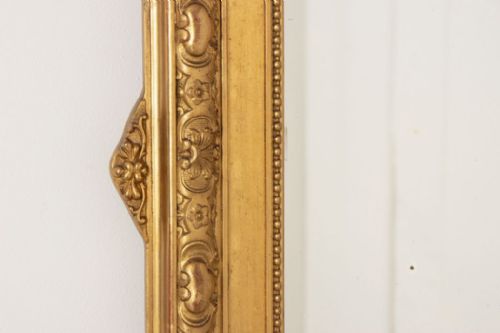 FRENCH GILT MIRROR WITH ORIGINAL GLASS BACKBOARDS C1880 - ADDITIONAL PHOTO 1