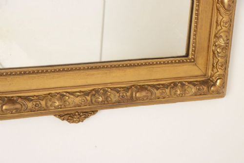FRENCH GILT MIRROR WITH ORIGINAL GLASS BACKBOARDS C1880 - ADDITIONAL PHOTO 2