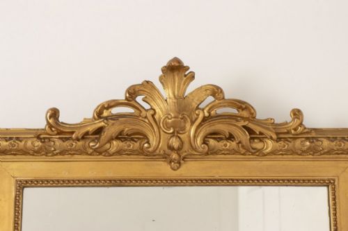 FRENCH GILT MIRROR WITH ORIGINAL GLASS BACKBOARDS C1880 - ADDITIONAL PHOTO 3