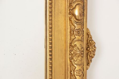 FRENCH GILT MIRROR WITH ORIGINAL GLASS BACKBOARDS C1880 - ADDITIONAL PHOTO 4