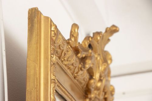 FRENCH GILT MIRROR WITH ORIGINAL GLASS BACKBOARDS C1880 - ADDITIONAL PHOTO 6
