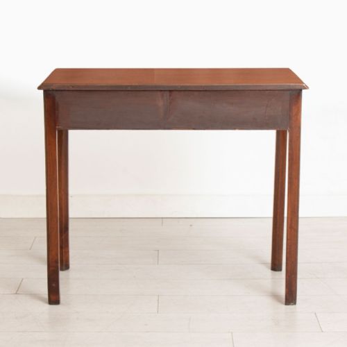 GEORGIAN MAHOGANY SIDE TABLE WITH ORIGINAL BRASS SWAN NECK HANDLES C1780 - ADDITIONAL PHOTO 3