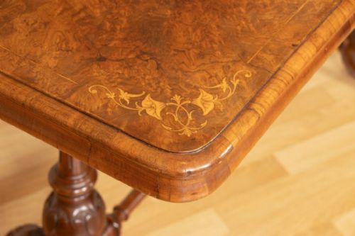 VICTORIAN INLAID BURR WALNUT SIDE TABLE - ADDITIONAL PHOTO 3