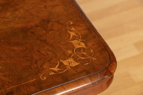 VICTORIAN INLAID BURR WALNUT SIDE TABLE - ADDITIONAL PHOTO 5