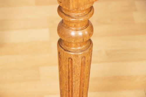 FRENCH GOLDEN OAK WRITING TABLE WITH BLACK LEATHER TOP C1880 - ADDITIONAL PHOTO 6