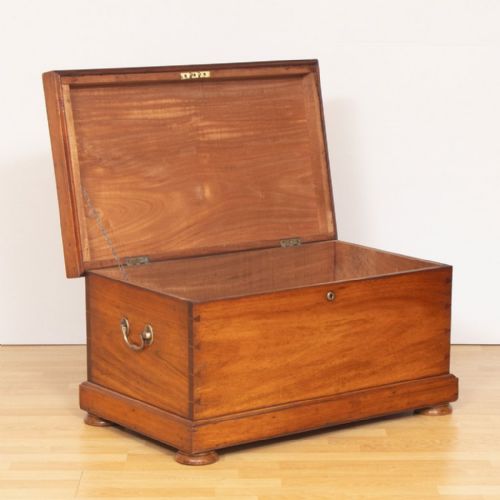 VICTORIAN MAHOGANY TRUNK C1880 - ADDITIONAL PHOTO 5