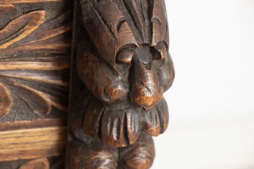 HIGHLY CARVED GREEN MAN STYLE OAK WELLINGTON CHEST C1900 - ADDITIONAL PHOTO 4