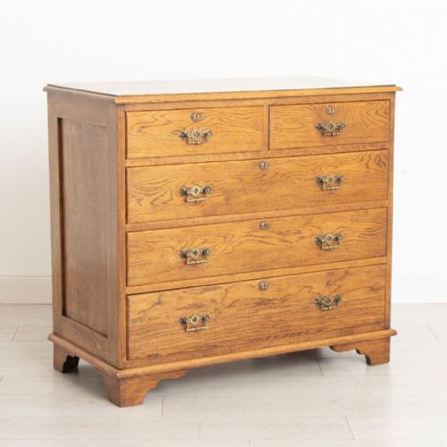 antique chest of drawers in golden oak c1900 - CATEGORY: ANTIQUE CHEST OF DRAWERS - DATED 1900