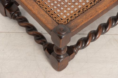 1920S OAK BARLEY TWIST AND RATTAN FOOTSTOOL - ADDITIONAL PHOTO 5