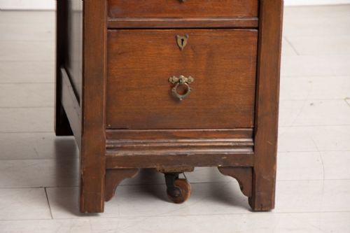 VICTORIAN ARTS CRAFTS DESK IN ASH WITH NINE DRAWERS - ADDITIONAL PHOTO 2